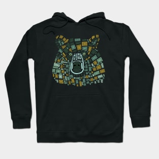 Abstract Mosaic Bear Face Hoodie